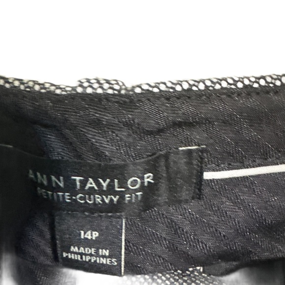 Ann Taylor Suiting Separates Gray and Black Bird’s Eye Petite Curvy Trousers - Picture 2 of 4